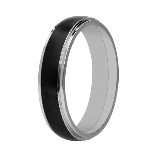 Lucardi Kinder Stalen Ring matt Zwart – Ring – Staal – Zilver – 17/53 mm, 17, Staal, Geen von Lucardi