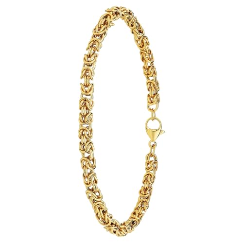 Lucardi Kinder Stalen goldplated Armband met Koningsschakel – Armband – Staal – Goud – 15 cm, 15, Staal, Geen von Lucardi