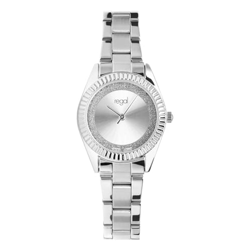 Lucardi Regal - Armbanduhr - Damen Uhr - Regen und Spritzfest - Analog - Mit Gummiband - Silber von Lucardi