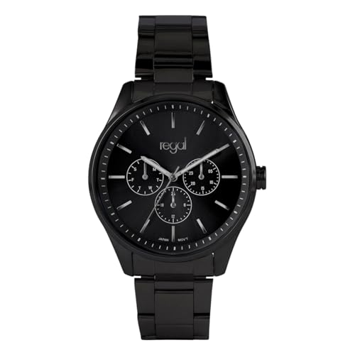 Lucardi Regal - Armbanduhr - Herren Uhr - Spritzfest - Analog - Mit Stahlband - Schwarz von Lucardi