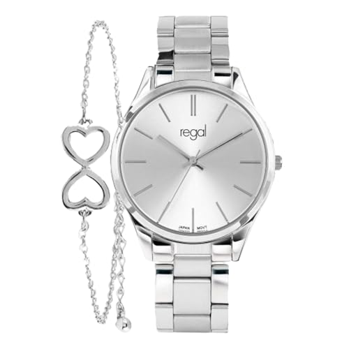 Lucardi Regal - Muttertagsgeschenkset - Damen Uhr - Spritzfest - Analog - Mit Stahlband - Silber von Lucardi