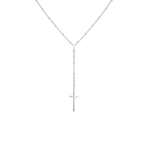 Zilveren ketting met hanger kruis von Lucardi