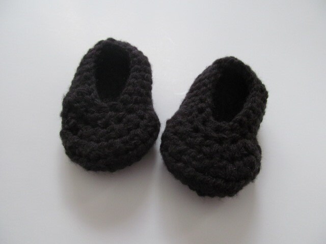 Baby Booties Schwarz Gr. 3-6 Monate von Lucary