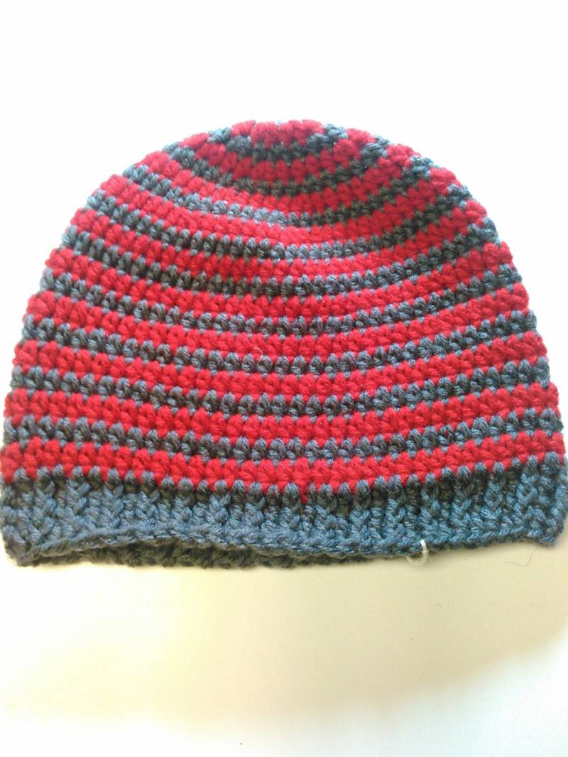 Rot Und Grau Gestreift Teenager/Erwachsener Hut - Bereit Zum Schiff von Lucary