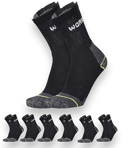 Lucchetti Socks Milano 6 Paar socken herren sneaker Arbeitssocken wandersocken Baumwolle Kurzsocken work Socken (schwarz, 43-46) von Lucchetti Socks Milano