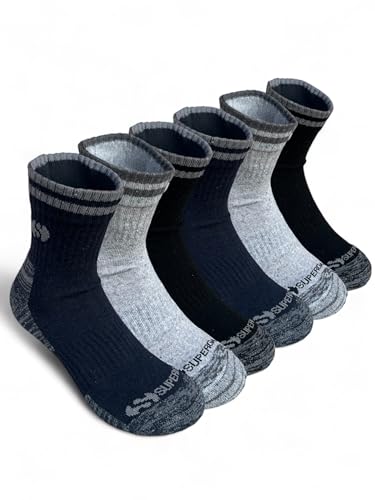 Lucchetti Socks Milano Arbeitssocken mit Knöchelhöhe, verstärkte Zehen und Ferse aus Baumwoll-Frottee, Superga 3 Paar, 43-46 von Lucchetti Socks Milano