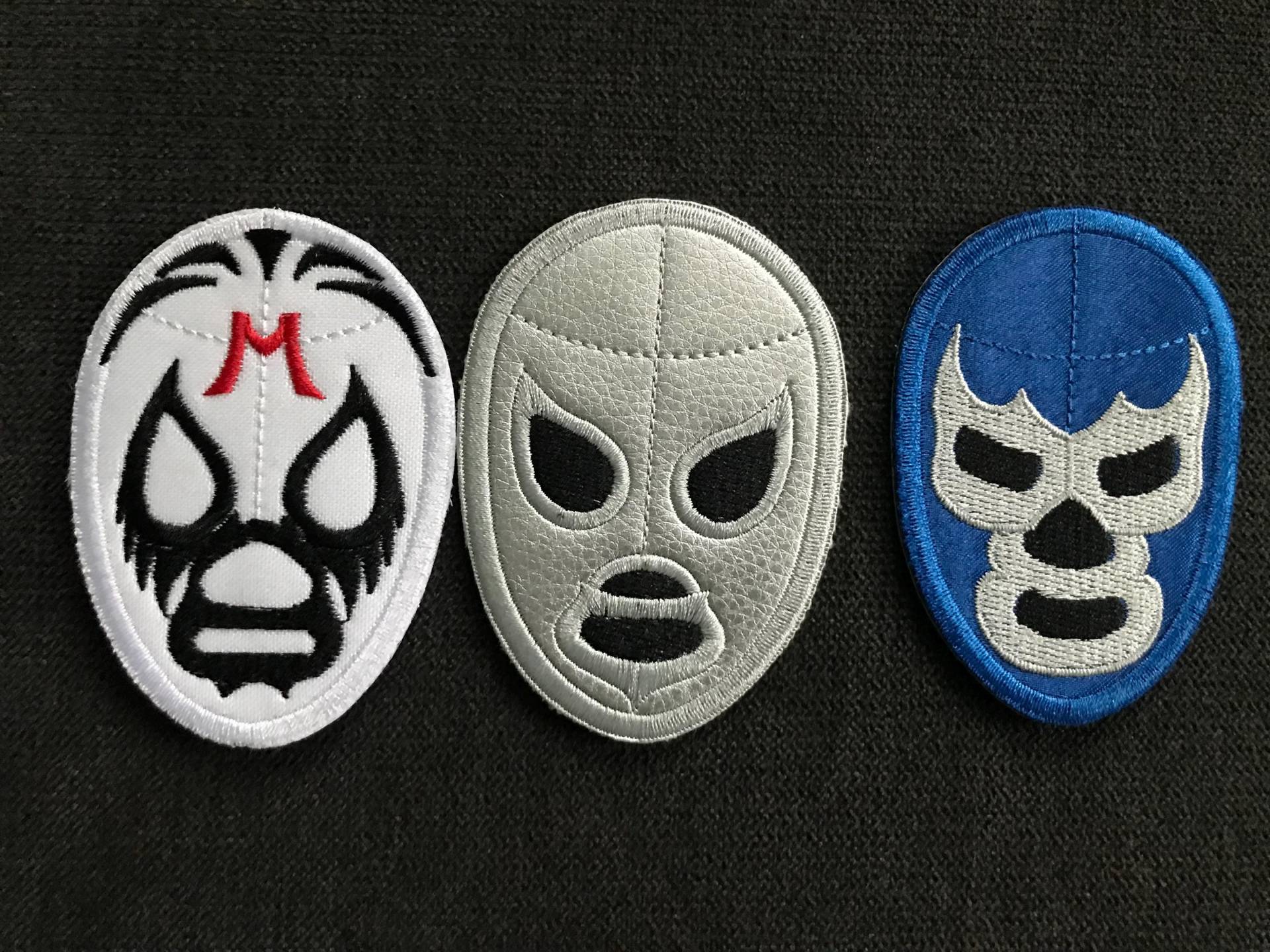 Lucha Libre Patch Lucha Libre Blaue Patches Dämonen Maske Lucha Libre Patch Lucha Libre Blaue Patches Dämonen Maske von Luchalibrenation