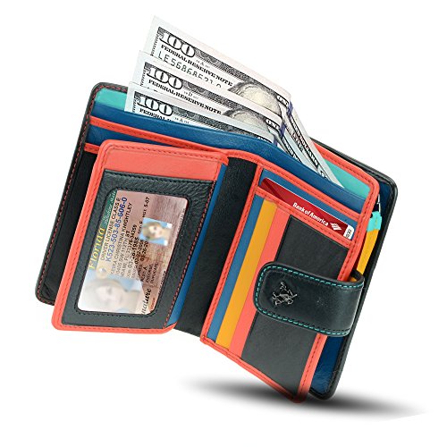 Visconti CHL71 Damen-börse, RFID-blockierend, Leder, doppelt gefaltet, Schwarz von Luchiano Visconti