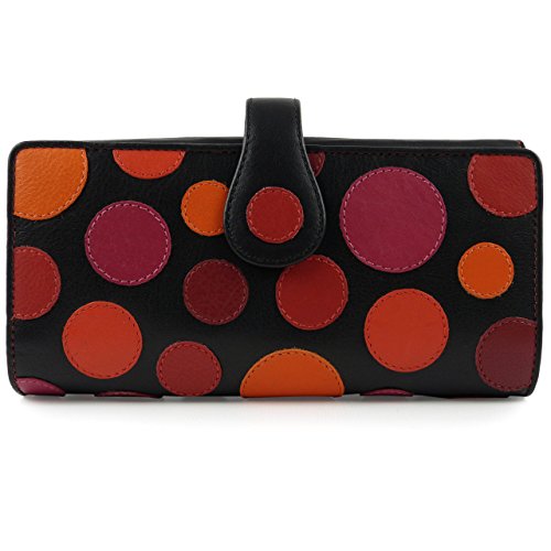 Visconti Damen Leder Polka Groß Klappe über Portemonnaie/Portmonee Geschenkbox Münze - Sehr Beere, N/A von Luchiano Visconti