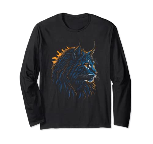 Luchs Wildkatze Raubtier Wildnis Tier Herren Damen Kinder Langarmshirt von Luchs Raubkatze Wildtier Tiere der Wildnis