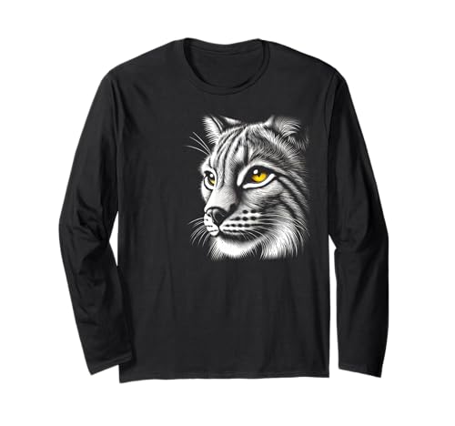 Luchs Wildkatze Raubtier Wildnis Tier Herren Damen Kinder Langarmshirt von Luchs Raubkatze Wildtier Tiere der Wildnis