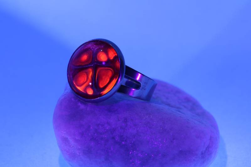 Acrylic Pouring Ring -Neon-, Ø 14 Mm, Edelstahl, Einzelstück von LuciDdreamSFluidArt