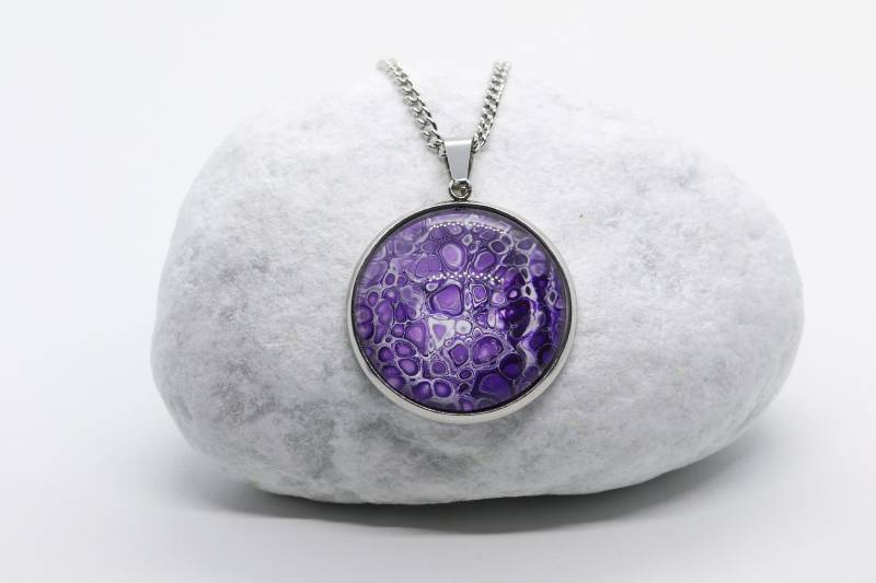 Anhänger Mit Fluid Art Kunstwerk, Einzelstück, Ø 25 Mm von LuciDdreamSFluidArt