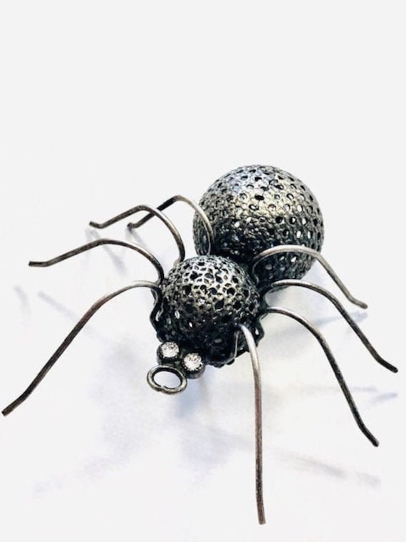 Spinnen Brosche, Antik Silber Spinne Pin, Insekten Gothic Schmuck, Filigrane Spinne, Wäscheklammer Spinnen Brosche, Antik Silber Spinne Pin, Insekten Gothic Schmuck, Filigrane Spinne, Wäscheklammer von LucidLtd