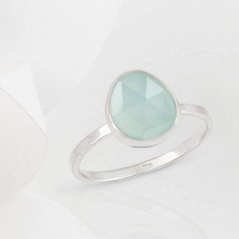 925 Sterling Silber & Grün Aquamarin Runde Kristallstein Ring Stapeln Mut Chakra März Birthstone 19. Jahrestag Edelstein Geschenk von LucieLocketStudio