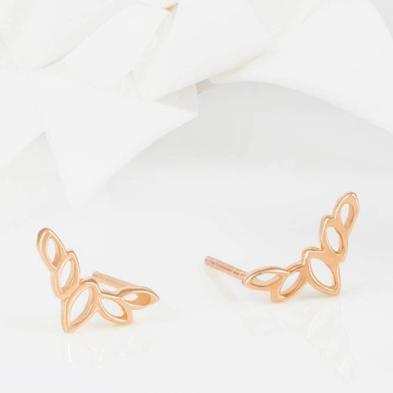 Olive Leaf Ohrstecker Flor Rose Gold von LucieLocketStudio