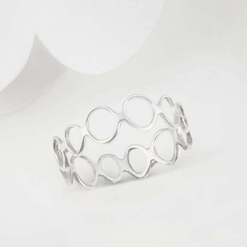 Unendlichkeitsring Sterling Silber Minimal Offener Kreis Hoop Stacking Band Runder Basic Ring Für Frauen von LucieLocketStudio