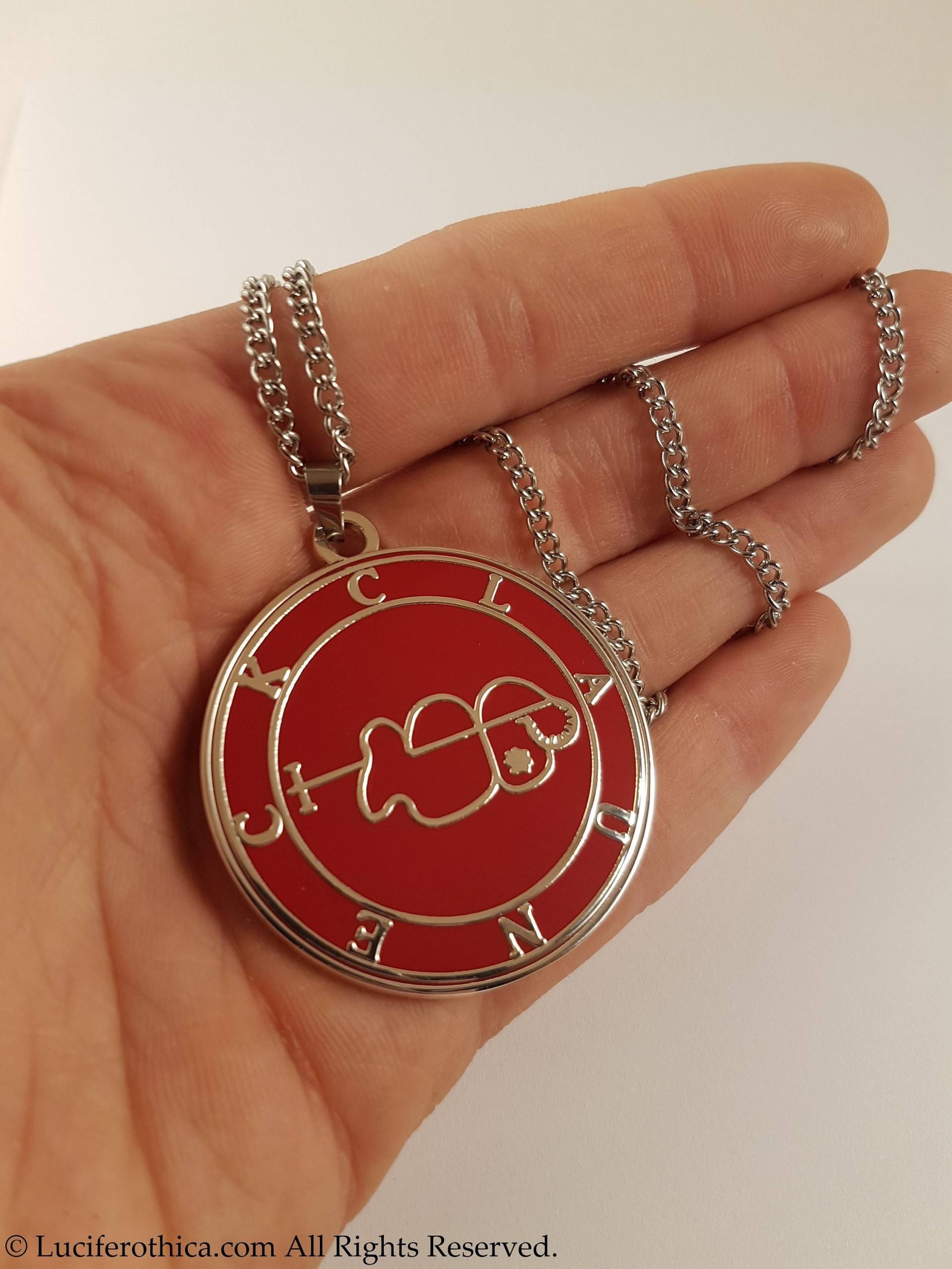 Sigil Of Clauneck Medaillon - Okkulter Dämon Reichtum Geld Solomon Luzifer Goth Syrach Linke Hand Pfad Magie Anhänger Geldzauber Geschenk von LuciferothicaCrafts