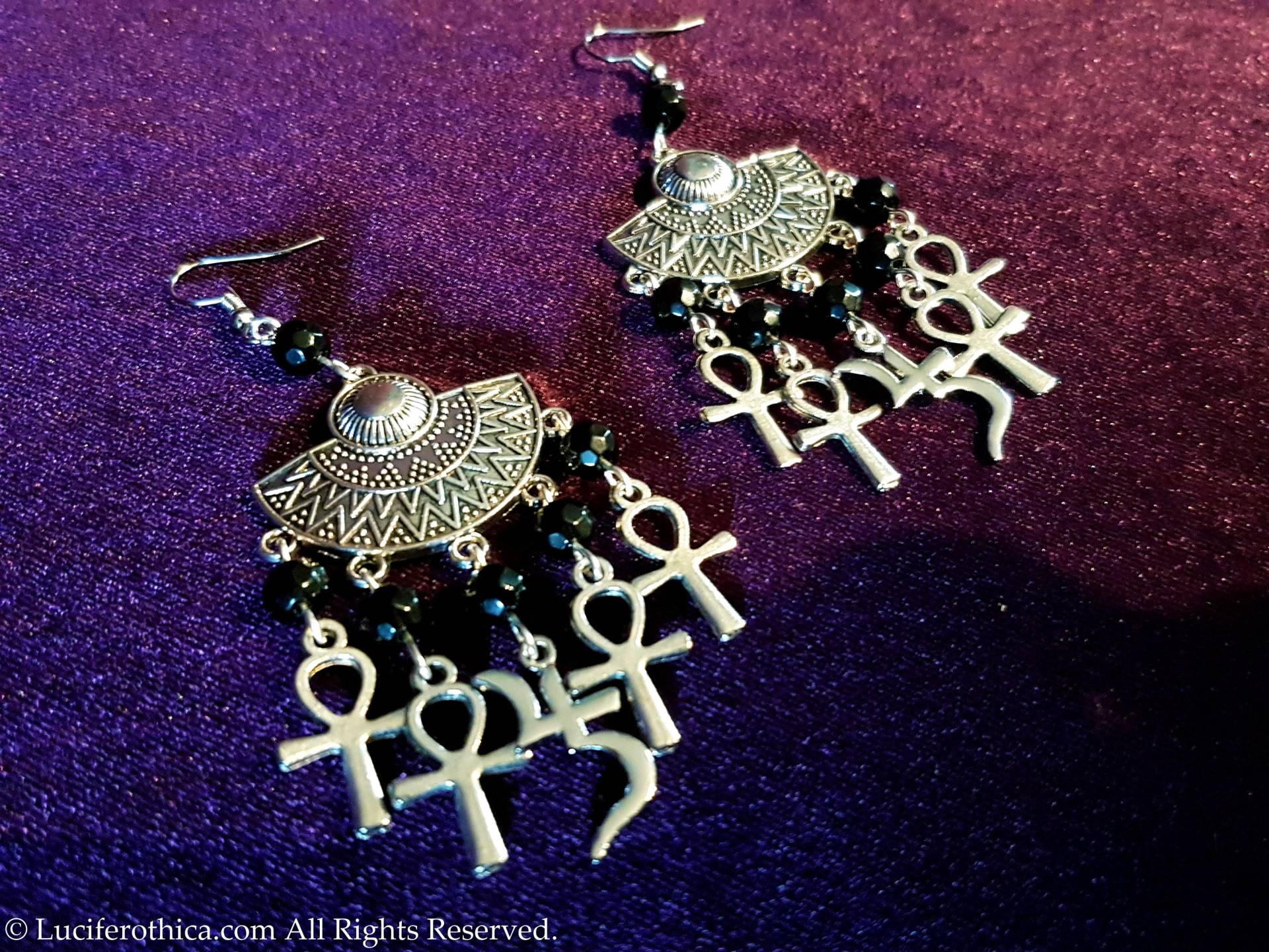 Sopor Aeternus Ohrringe | 2 Stile - Ankh Jusa Sigil Symbol Goth Gothic Anna Varney Cantodea Jupiter Saturn Geschenk Leiden Wgt von LuciferothicaCrafts
