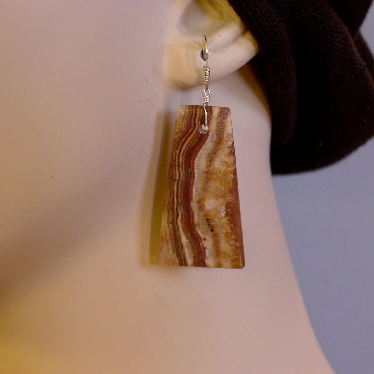 Speck Serpentin Platte Ohrringe Santo Domingo Lapidary Schmuck von LucitasBodega