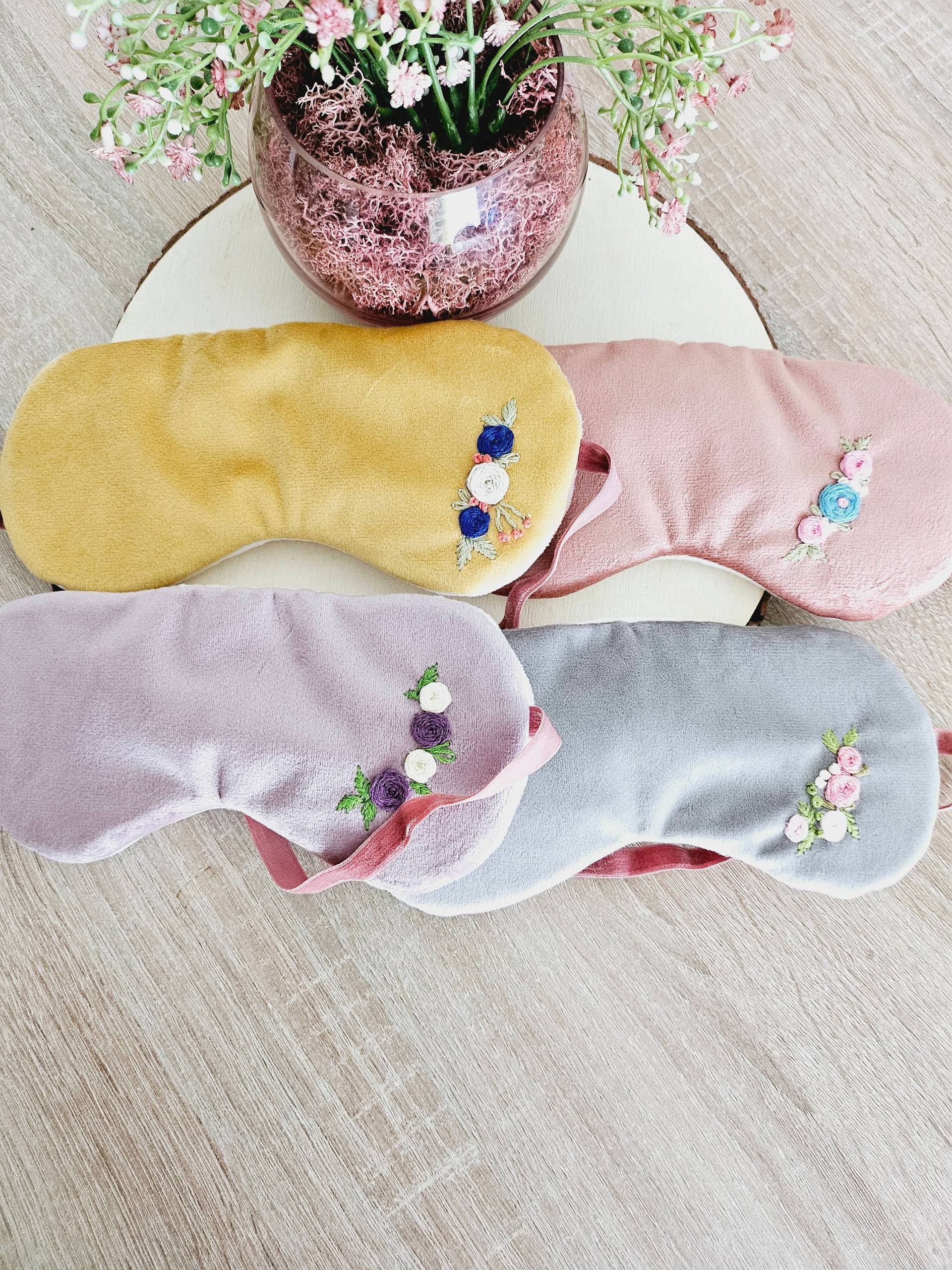 Augenmaske, Schlafaugenmaske, Schlafmaske Aus Samt, Besonderes Geschenk, „Erholsamer Schlaf", „Entspannung", „Maske" von Luciwelt