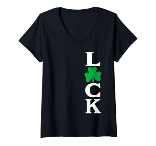 Damen Luck St. Patricks Day Irish Lucky Shamrock T-Shirts T-Shirt mit V-Ausschnitt Damen Luck St. Patricks Day Irish Lucky Shamrock T-Shirts T-Shirt mit V-Ausschnitt von Luck Lucky St. Patricks Day Shamrock Women Men Tee