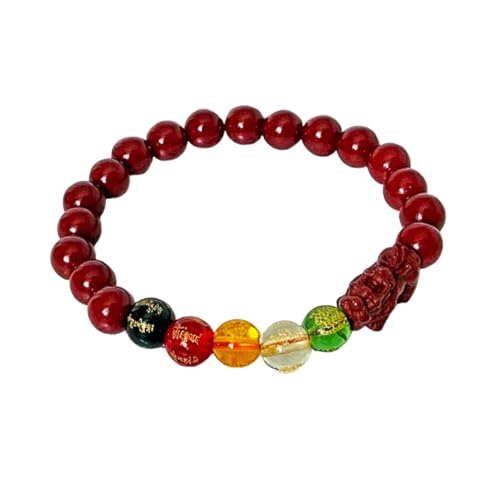 Luck Trader Feng Shui Cinnabar Anhänger Halskette, natürliche rote Drachenschnitzerei, 50 cm schwarze Kordel, Herren von Luck Trader