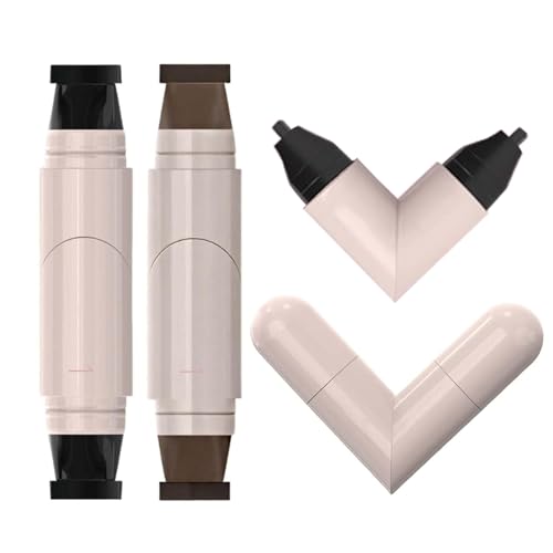 2Pcs Gel-Eyeliner-Stifte-Set, faltbarer Eyeliner-Stempel für perfekte Flügel, wasserdichtes Eyeliner-Werkzeug, wischfester Eyeliner-Stift für Anfänger (schwarz + braun) von LuckNest