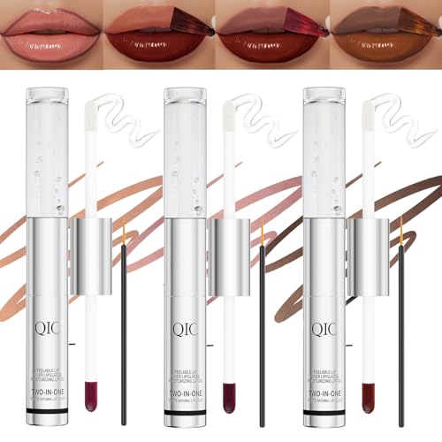 3Pcs Lip Liner Lip Stain, Long Lasting Peel Off Lip Stain with Gloss oil Dual-Ended Combo, Waterproof & Transfer-Proof Matte Lipliner Tattoo, Easy to Use & Natural Finish 3Pcs Lip Liner Lip Stain, Long Lasting Peel Off Lip Stain with Gloss oil Dual-Ended Combo, Waterproof & Transfer-Proof Matte Lipliner Tattoo, Easy to Use & Natural Finish von LuckNest