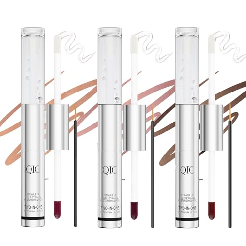 3Pcs Lip Liner Lip Stain, Long Lasting Peel Off Lip Stain with Gloss oil Dual-Ended Combo, Waterproof & Transfer-Proof Matte Lipliner Tattoo, Easy to Use & Natural Finish von LuckNest