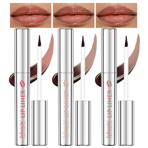 Abziehbare Lippenflecken-Liner-Set, 3 Farben, langlebig, wasserdicht und übertragungssicher, rosa Lippentönung, mattes Finish, Peel-Off-Lippen-Make-up für Damen von LuckNest