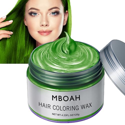 Haarfarbe Wachs, Temporary Hair Colour Wax Natural Pomade, Washable Plant Formula Hair Tone for Men Women, natürliche Matte Frisur für Party. Cosplay, Halloween (grün, #05) von LuckNest