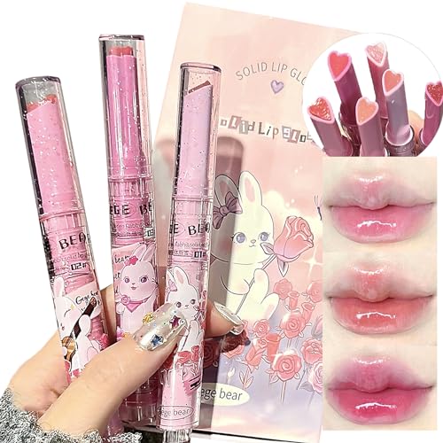 LuckNest 3 Colors Jelly Lipstick Gift Set, Tinted Heart Shape Lip Stain Lip Gloss, Mirror Hydrating Jelly Love Lipstick, Moisturizing Tinted Lip Balm, Vivid Color Glossy Lip Makeup for Girls (B) von LuckNest
