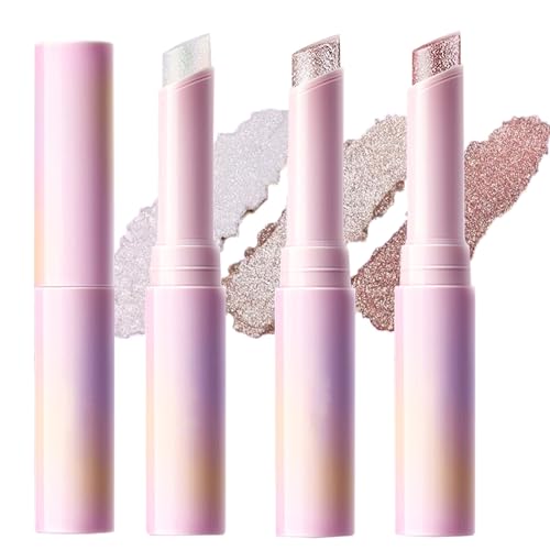 LuckNest Crystal Hydrating Jelly Lidschatten-Stick, 4 Stück, Kristall-Gelee-Glasur, Lidschatten-Stick, Eyeliner, Aufheller, Bleistift, Buntstift, einfach zu verblenden, langanhaltender Lidschatten von LuckNest