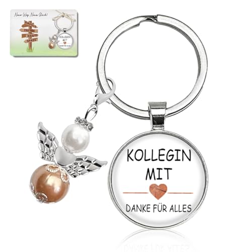 Luckeey Abschiedsgeschenk Kollegen, Schutzengel Schlüsselanhänger, Kleine Geschenke Dankeschön für Kollegen, Abschied Kollegin Kollege Jobwechsel Rente Ruhestand Neuer Job Mutmacher Glücksbringer von Luckeey