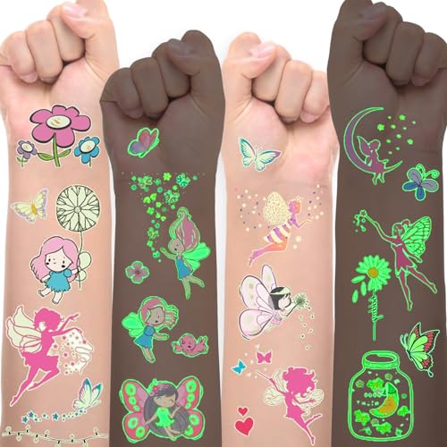 110+ Tattoo Kinder, Glitzer Tattoo Set Kinder Tattoo Mädchen, Kleine Geschenke für Kinder, Tattoos Kinder Hautfreundlich Schmetterling Geschenke Mitgebsel Kindergeburtstag von Luckeey