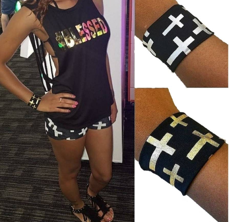 Schwarz Gold/Silber Kreuz Lucki Armband Schwarz Gold/Silber Kreuz Lucki Armband von LuckiEverything