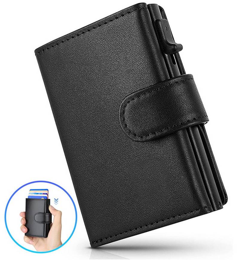 Luckice Geldbörse Slim Wallet mit Münzfach,Herren Geldbörse,Card Holder Wallet (Mini Geldbörse Herren&Damen klein,Weihnachtsgeschenk, Kreditkartenetui Portemonnaie, Geldbeutel Carbon-Schwarz), Schlankes Portemonnaie mit Münzfach,Kreditkarten auswirft von Luckice