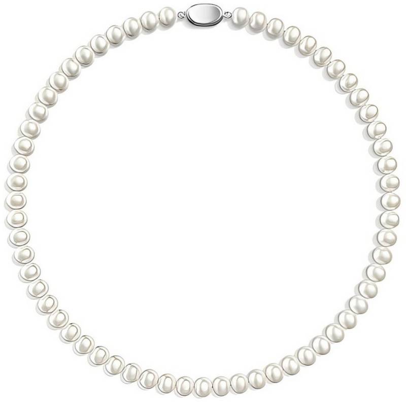 Luckice Perlenkette 8-9mm Süßwasserperlen Pearls Damen Perlenhalskette Hochwertige (Perlenkette Halskette mit Süßwasser-Zuchtperlen 925 Sterlingsilber, echte Perlen,Damen Halskette, klassische Schmuck Halskette), Weihnachtsgeschenke, Neujahrsgeschenke, Geschenkbox Verpackung von Luckice