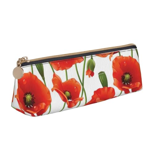 Luckily&Day Bedruckte dreieckige Tasche, stilvoller Leder-Kosmetik-Organizer, kompakte Reißverschlusstasche, Weiß, One Size, Stilvoll von Luckily&Day