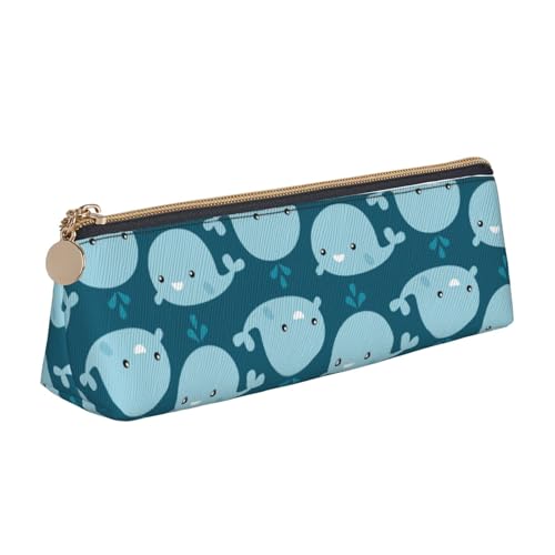 Luckily&Day Cartoon-Wal-Hintergrund, personalisierbar, dreieckig, stilvoll, Leder, Kosmetik-Organizer, kompakte Reißverschlusstasche, Weiß, One Size, Stilvoll von Luckily&Day