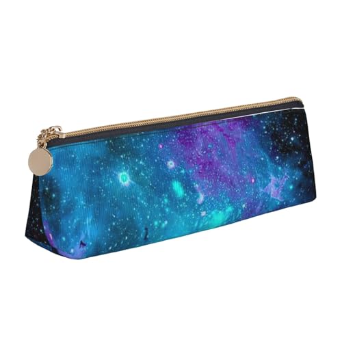 Luckily&Day Coole dreieckige Tasche mit Sternenmotiv, stilvoller Leder-Kosmetik-Organizer, kompakte Reißverschlusstasche, Weiß, One Size, Stilvoll von Luckily&Day