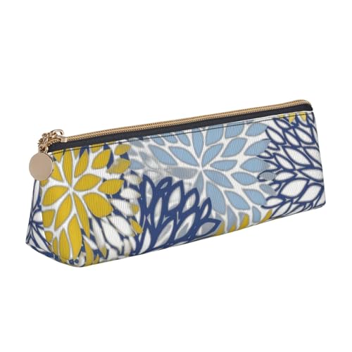 Luckily&Day Farbiger Blumendruck, personalisierbar, dreieckig, stilvoller Leder-Kosmetik-Organizer, kompakte Reißverschlusstasche, Weiß, One Size, Stilvoll von Luckily&Day