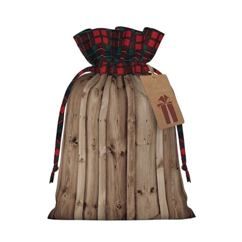 Luckily&Day Geschenktasche mit Holzmaserung, mit Kordelzug, für Party, Festival, lustige, wiederverwendbare Leinentasche, 1 Stück, mittelgroß von Luckily&Day