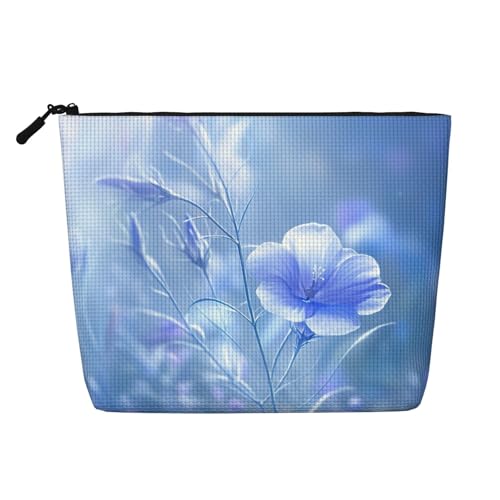 Luckily&Day Kosmetiktasche für Damen, Blumenmuster, blau, Make-up-Tasche, modische Reisetasche mit großem Stauraum, Geschenke für Frauen, Schwarz, Einheitsgröße, Schwarz, One Size von Luckily&Day