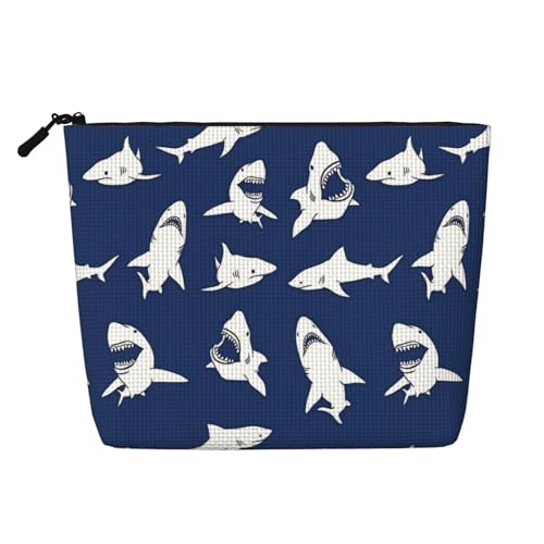 Luckily&Day Kosmetiktasche für Damen, verschiedene Meeresfisch-Druck, Make-up-Tasche, modische Reisetasche mit großem Stauraum, Geschenke für Frauen, Schwarz, Einheitsgröße, Schwarz, One Size von Luckily&Day