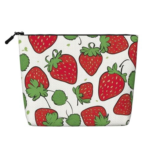 Luckily&Day Kosmetiktasche mit Erdbeermotiv, für Damen, Make-up-Tasche, modische Reisetasche mit großem Stauraum, Geschenke für Frauen, Schwarz, Einheitsgröße, Schwarz, One Size von Luckily&Day