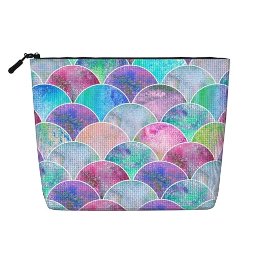 Luckily&Day Kosmetiktasche mit Fischschuppen-Motiv für Damen, Make-up-Tasche, modische Reisetasche mit großem Stauraum, Geschenke für Frauen, Schwarz, Einheitsgröße, Schwarz, One Size von Luckily&Day