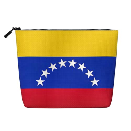 Luckily&Day Kosmetiktasche mit Flagge von Venezuela, für Damen, Make-up-Tasche, modische Reisetasche mit großem Stauraum, Geschenke für Frauen, Schwarz, Einheitsgröße, Schwarz, One Size von Luckily&Day