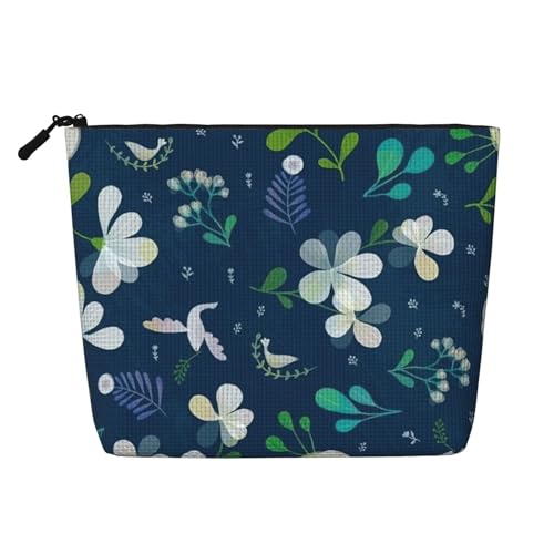 Luckily&Day Kosmetiktasche mit Gras- und Taubenaufdruck, Make-up-Tasche, modische Reisetasche mit großem Stauraum, Geschenke für Frauen, Schwarz, Einheitsgröße, Schwarz, One Size von Luckily&Day